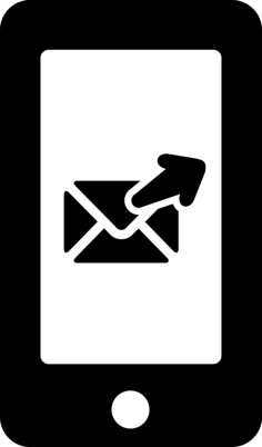 Closed Envelope Symbol With An Arrow To Right On Phone Screen Outline Svg Vector, Free Vectors File
